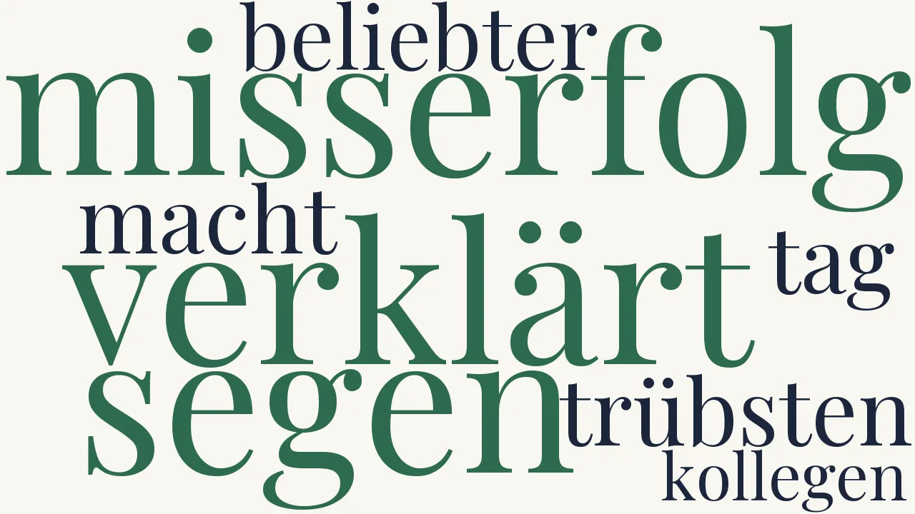 Wortwolke zu Der Misserfolg hat einen Segen