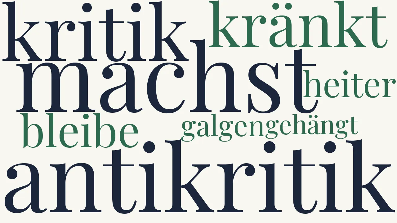 Wortwolke zu Meine Antikritik