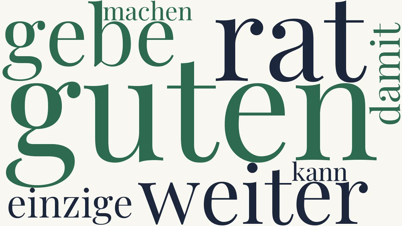 Wortwolke zu Guter Rat