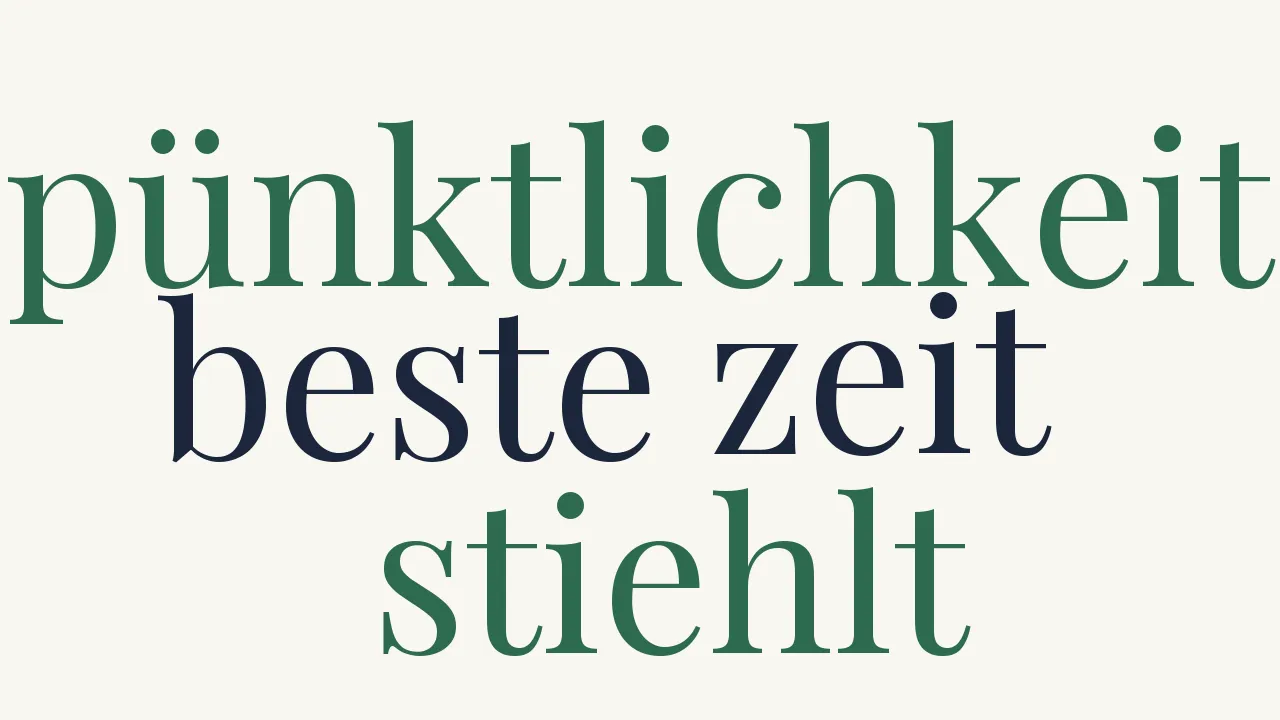 Wortwolke zu Pünktlichkeit