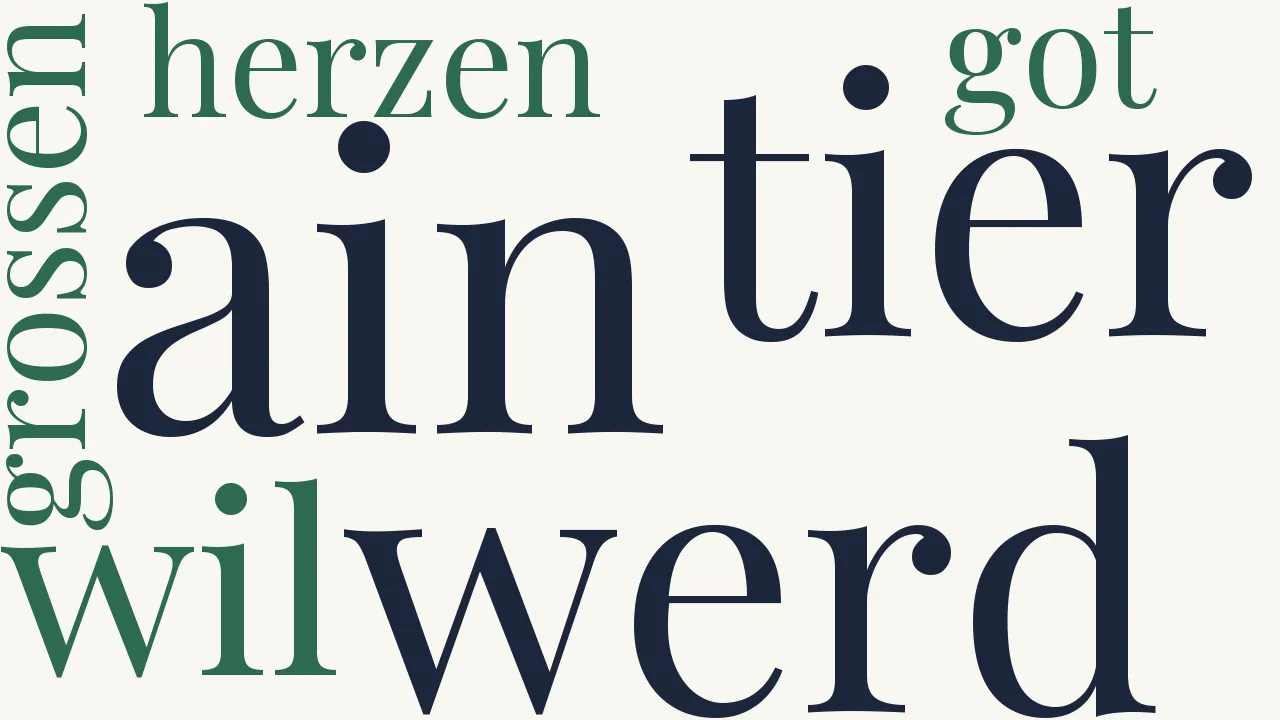 Wortwolke zu Ich spür ain tier