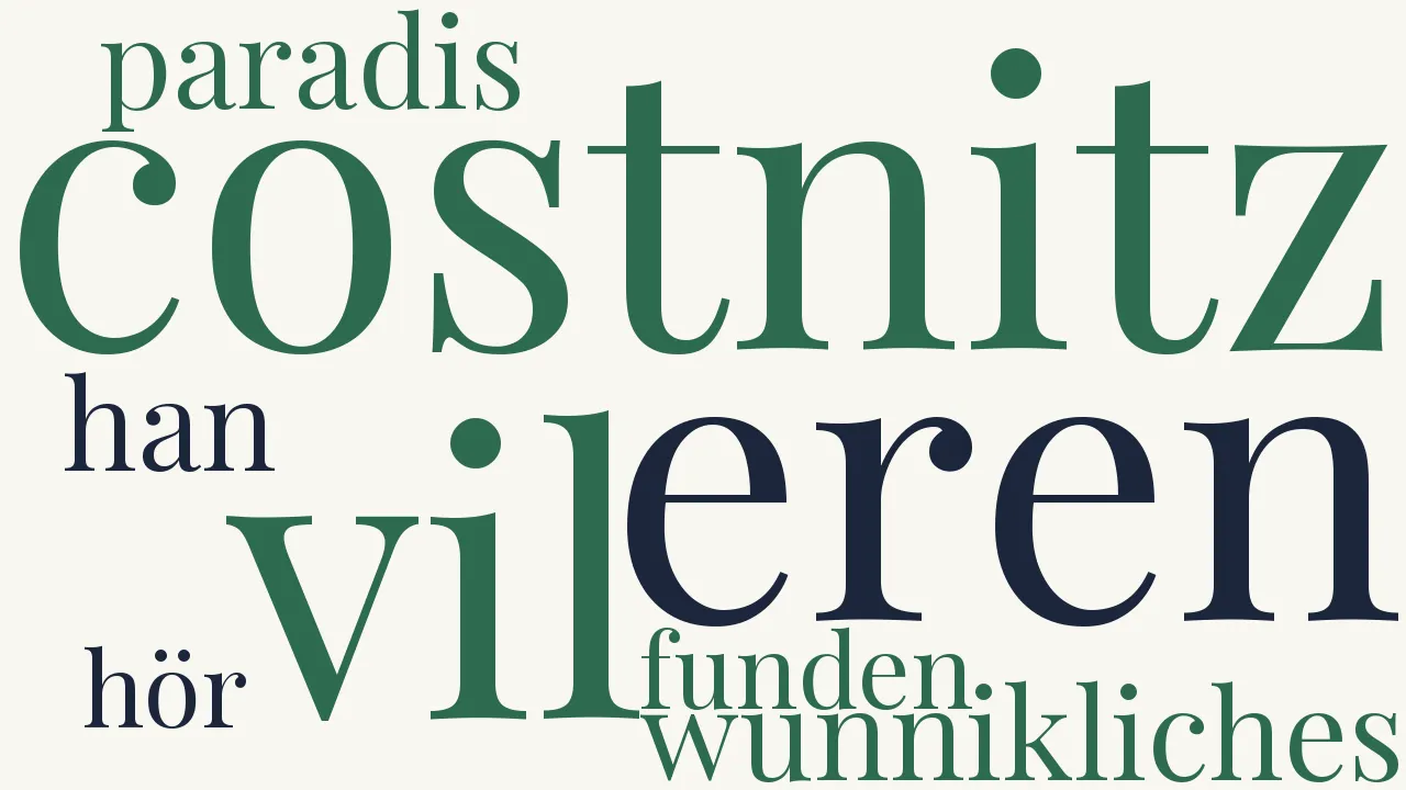 Wortwolke zu O wunnikliches paradis