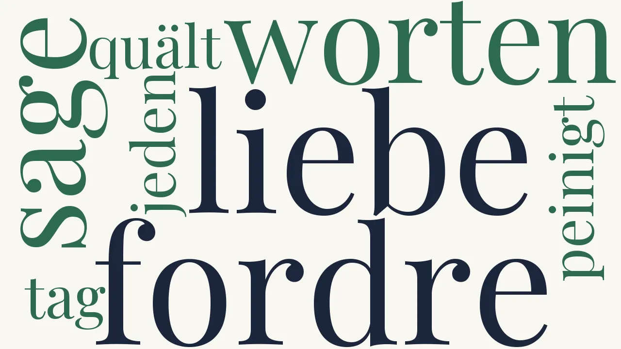Wortwolke zu Natur und Liebe