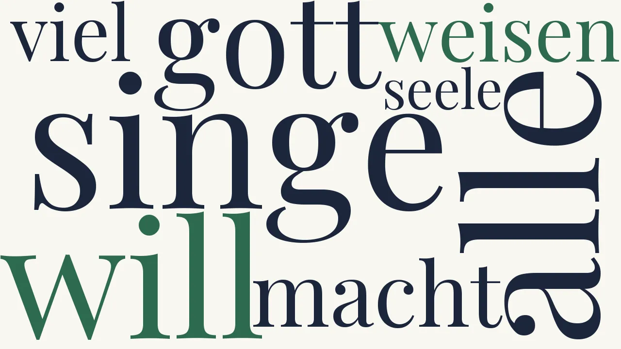 Wortwolke zu Du meine Seele, singe