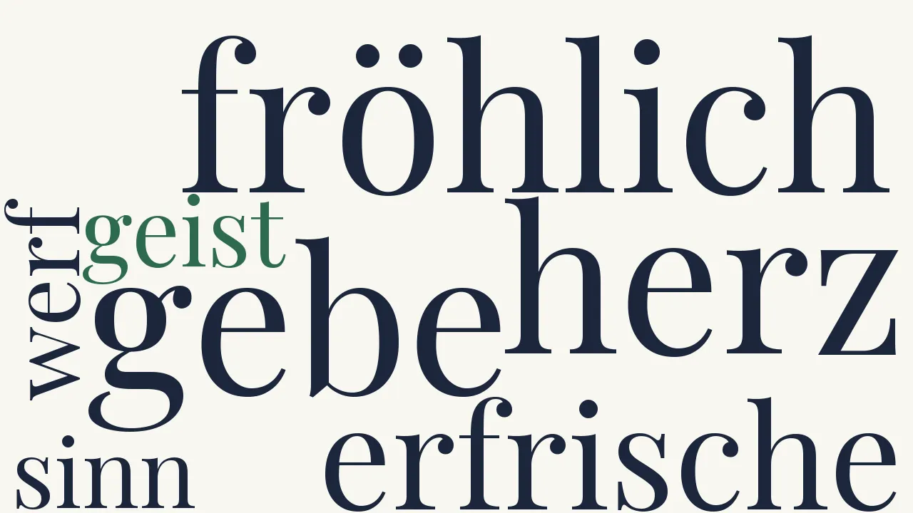 Wortwolke zu Er gebe uns ein fröhlich Herz...