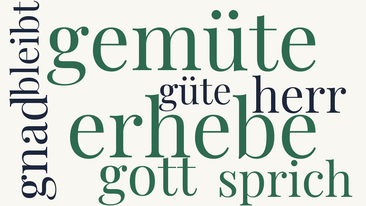 Wortwolke zu Erhebe dein Gemüte...