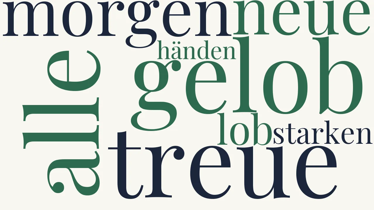 Wortwolke zu Gelob sei deine Treue
