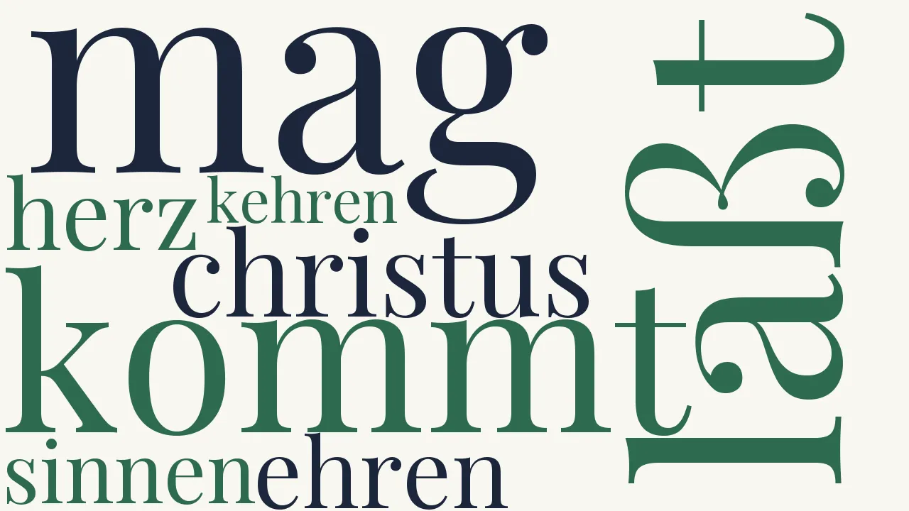 Wortwolke zu Kommt und laßt uns Christus ehren
