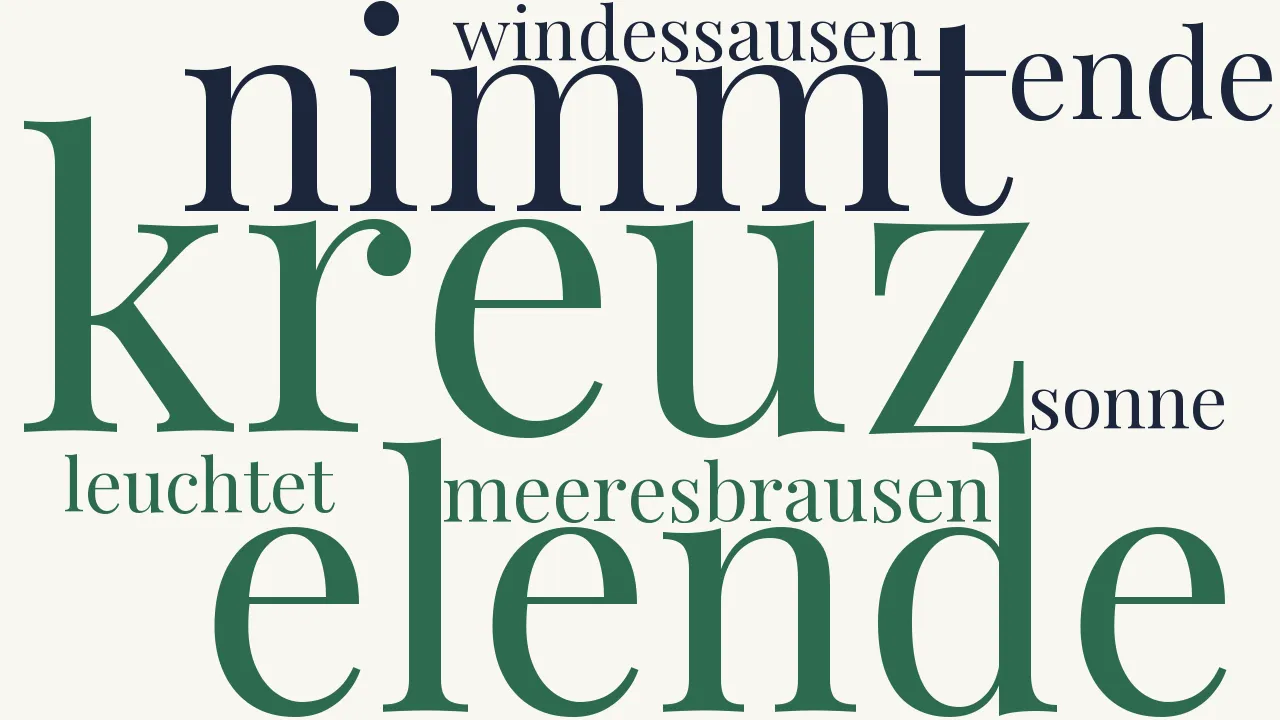 Wortwolke zu Kreuz und Elende