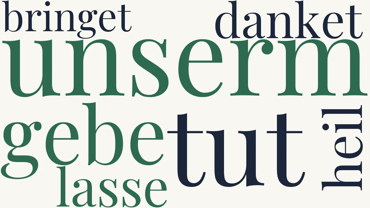 Wortwolke zu Nun danket all