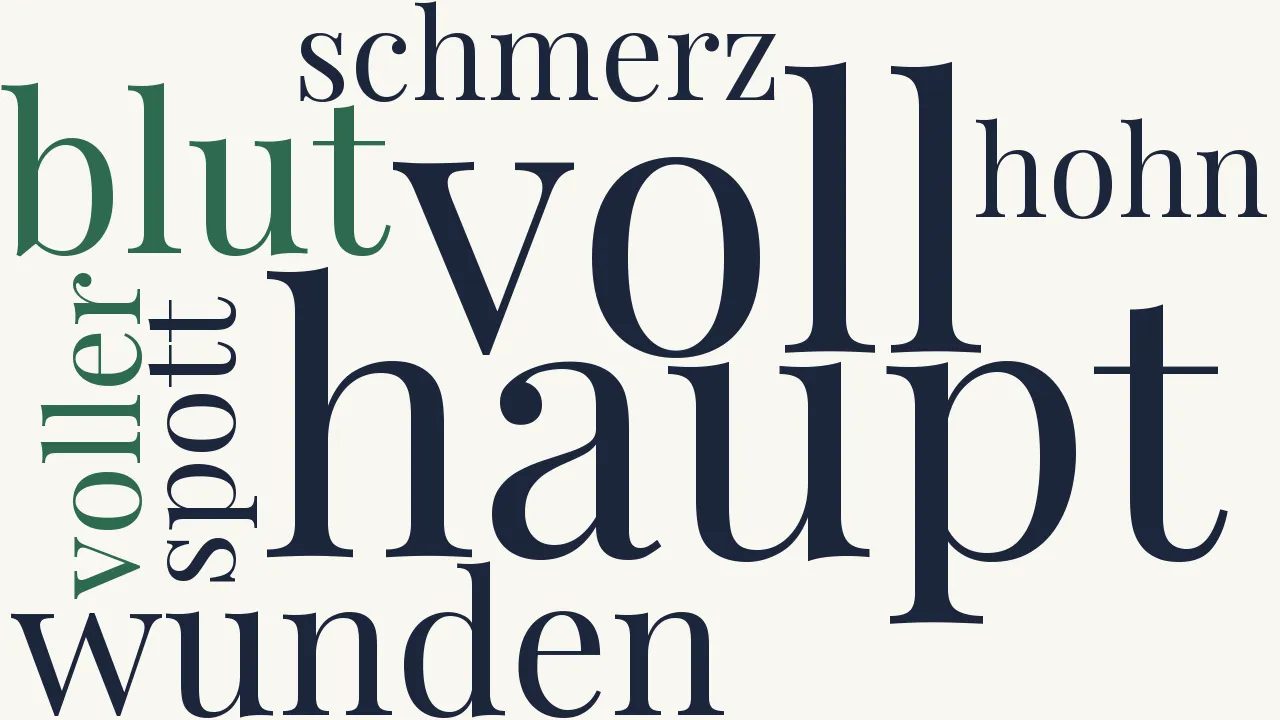 Wortwolke zu O Haupt voll Blut und Wunden