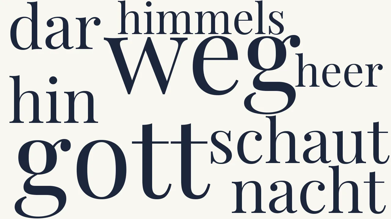 Wortwolke zu Schaut, welch ein Wunder stellt sich dar