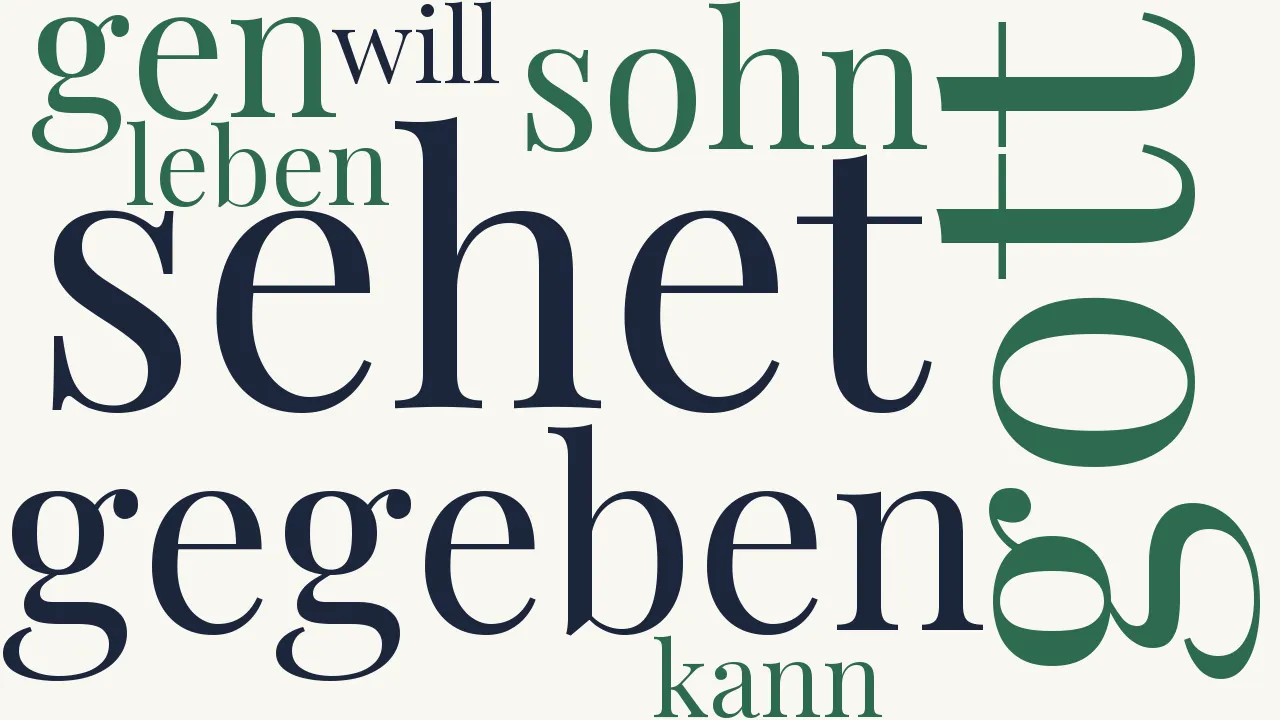 Wortwolke zu Sehet, was hat Gott gegeben...