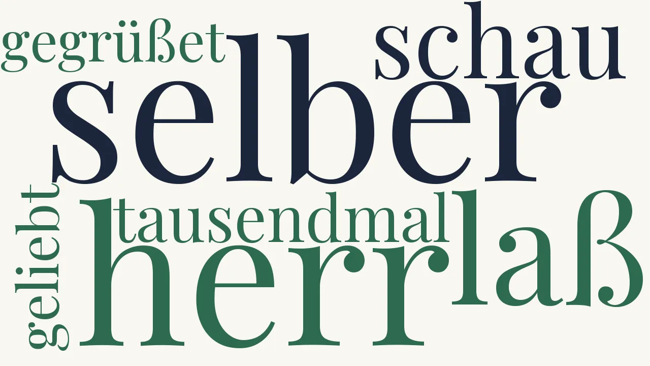 Wortwolke zu Sei mir tausendmal gegrüßet