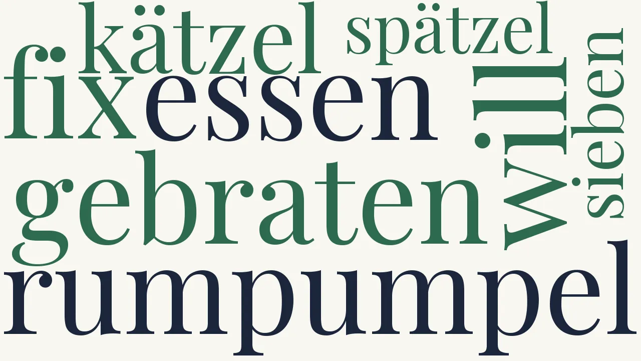 Wortwolke zu Der Pudding