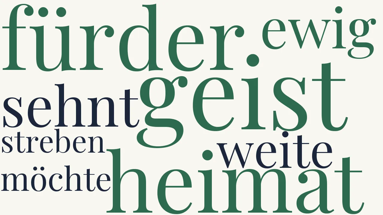 Wortwolke zu Es sehnt sich ewig dieser Geist...
