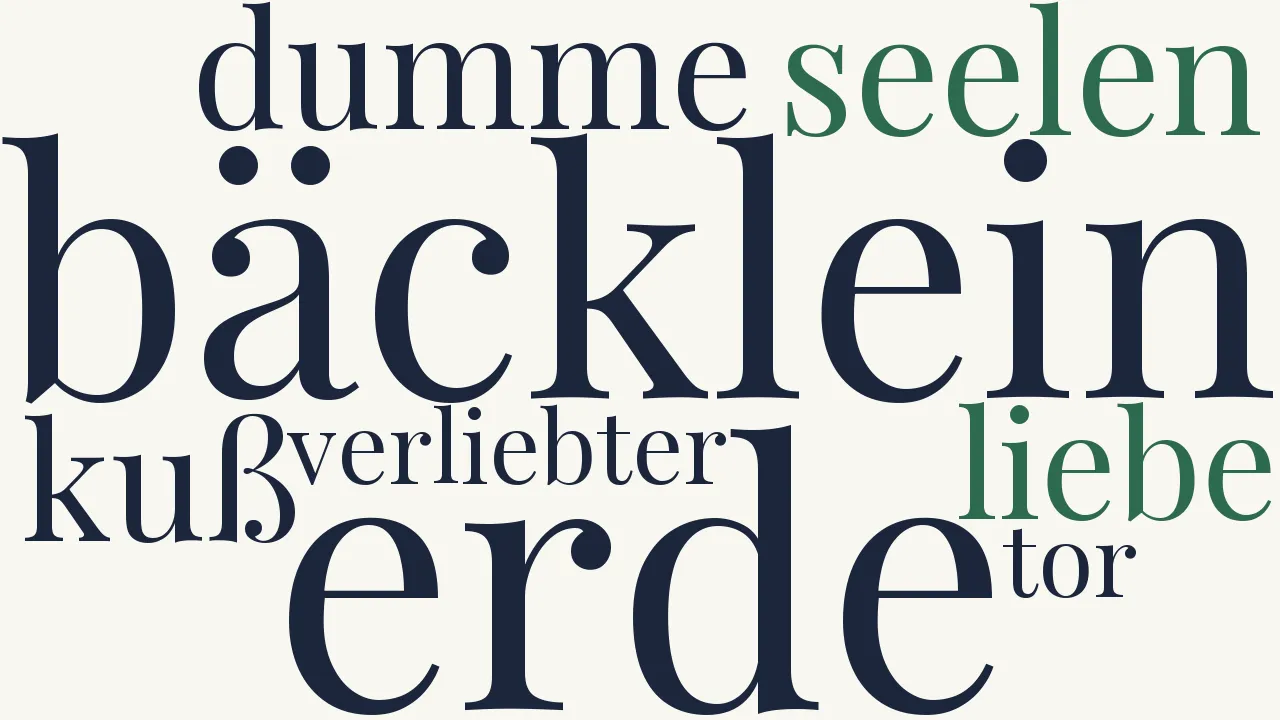 Wortwolke zu Meine Hände flammen nach dir