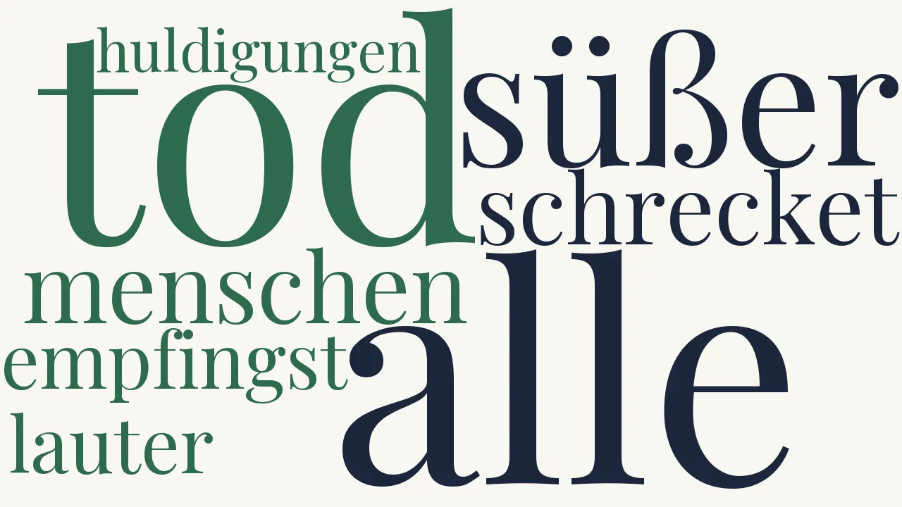 Wortwolke zu O süßer Tod...