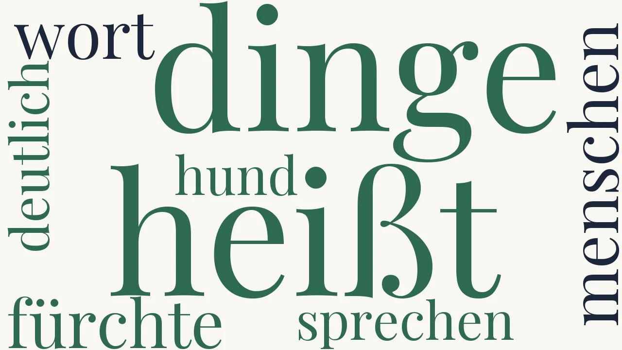 Wortwolke zu Die Dinge singen hör ich so gern