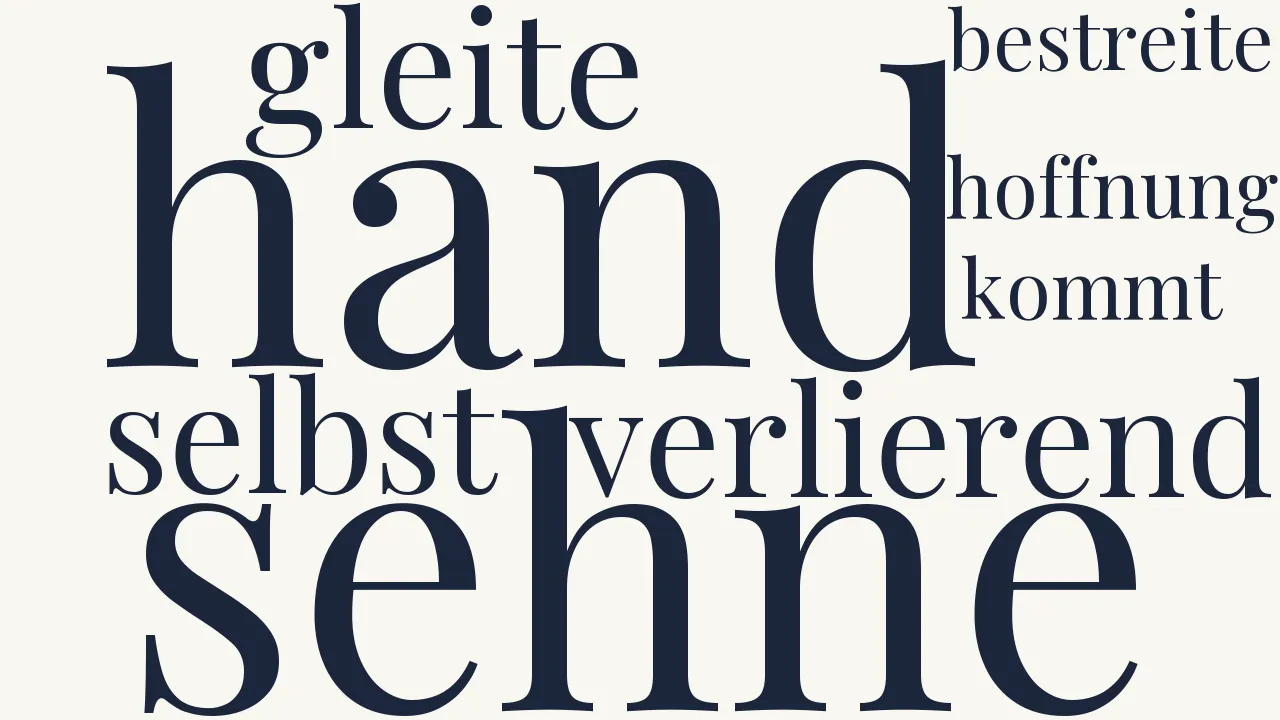 Wortwolke zu Die Liebende (2)