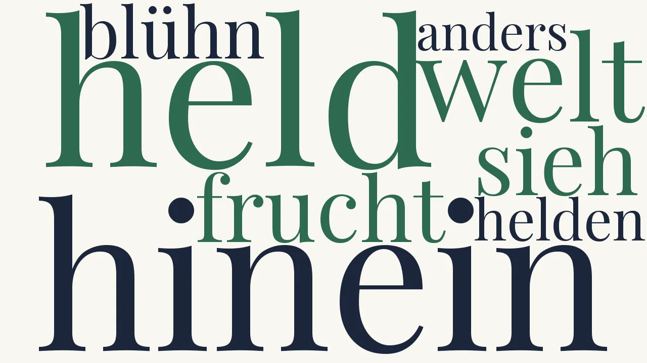 Wortwolke zu Duineser Elegien 6