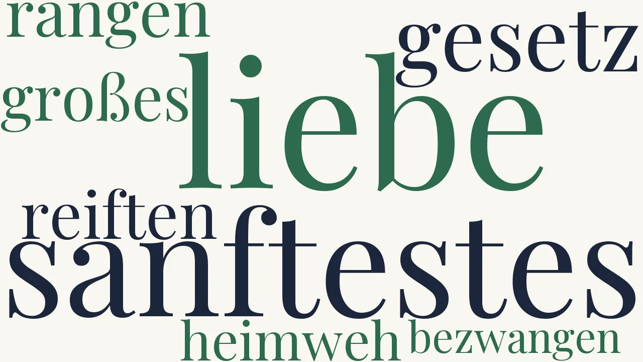 Wortwolke zu Ich liebe dich, du sanftestes Gesetz...