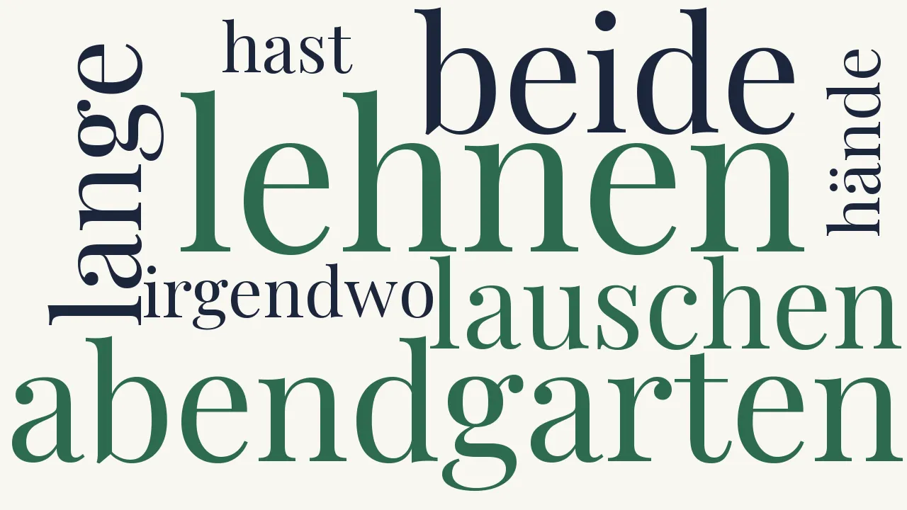 Wortwolke zu Lehnen im Abendgarten beide...