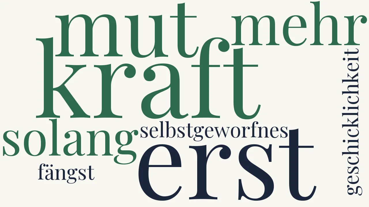Wortwolke zu Selbstgeworfnes