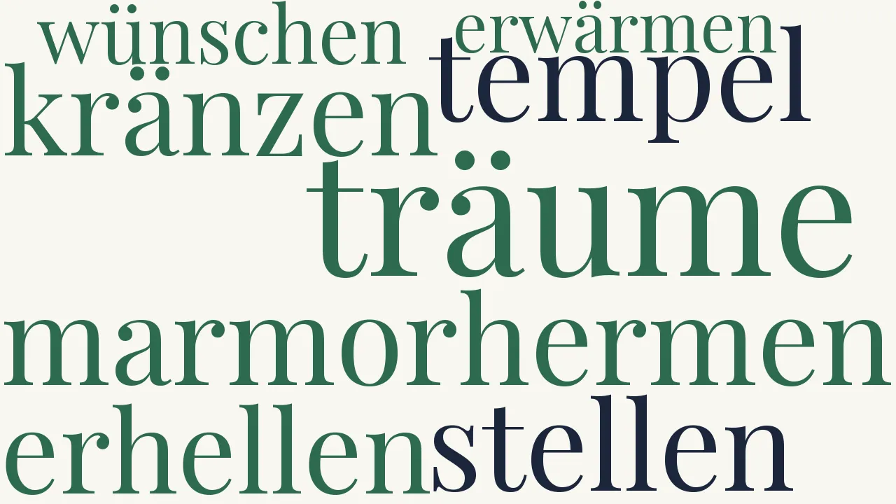Wortwolke zu Unsere Träume sind Marmorhermen