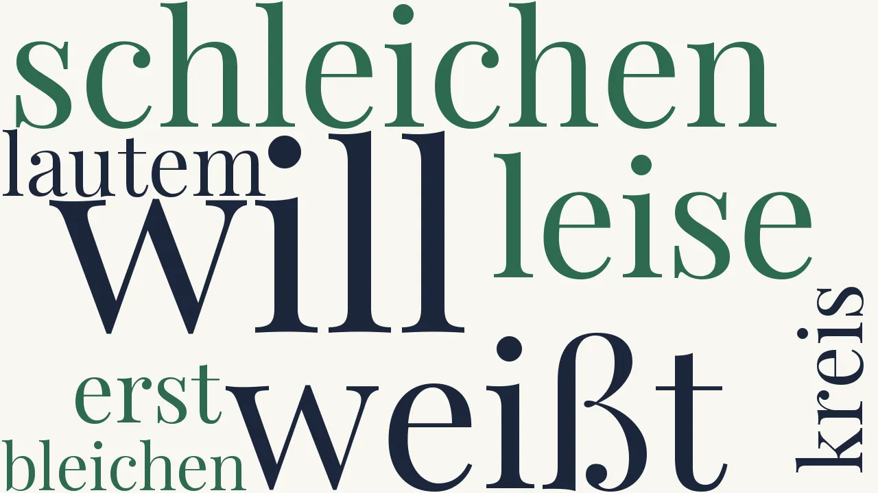 Wortwolke zu Weißt du, ich will mich schleichen
