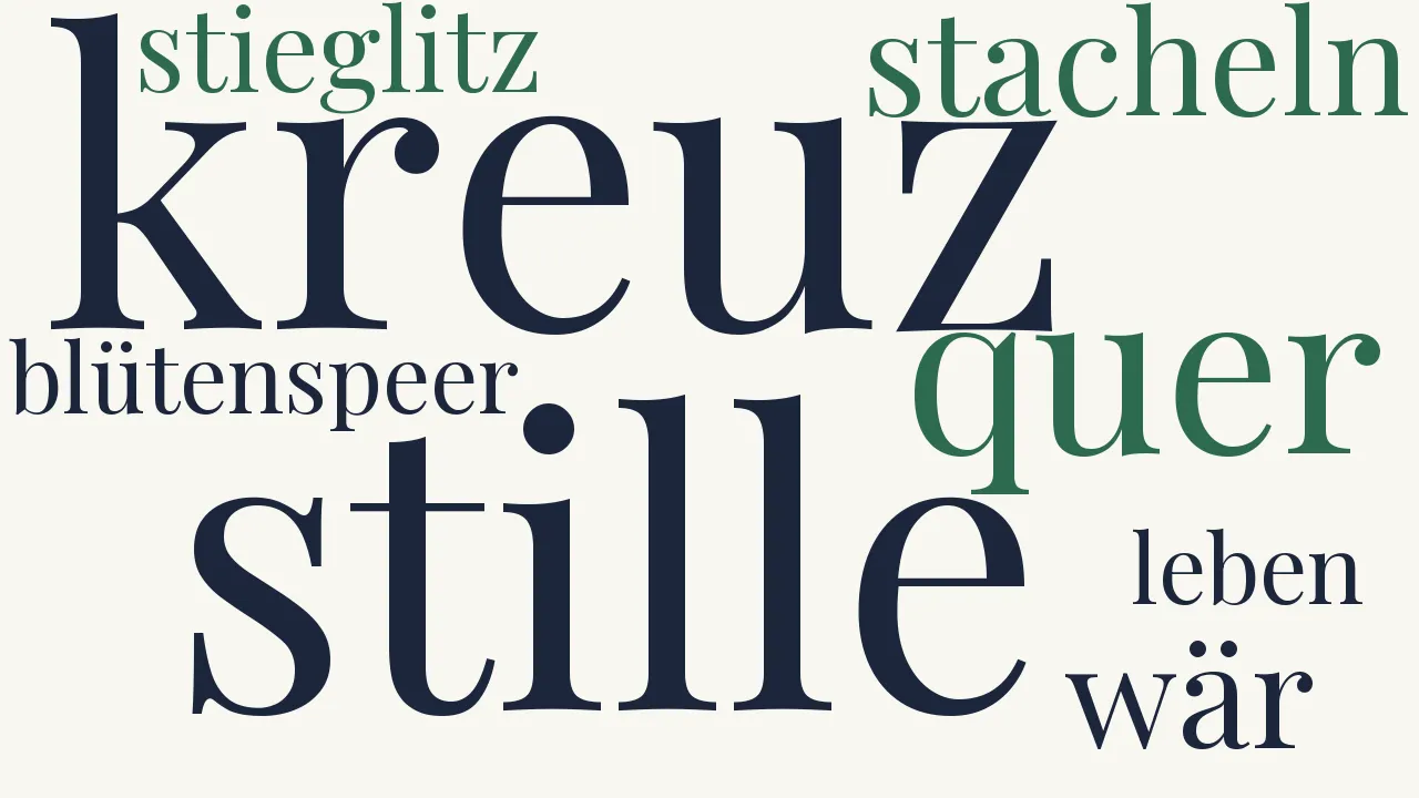 Wortwolke zu Der Stieglitz