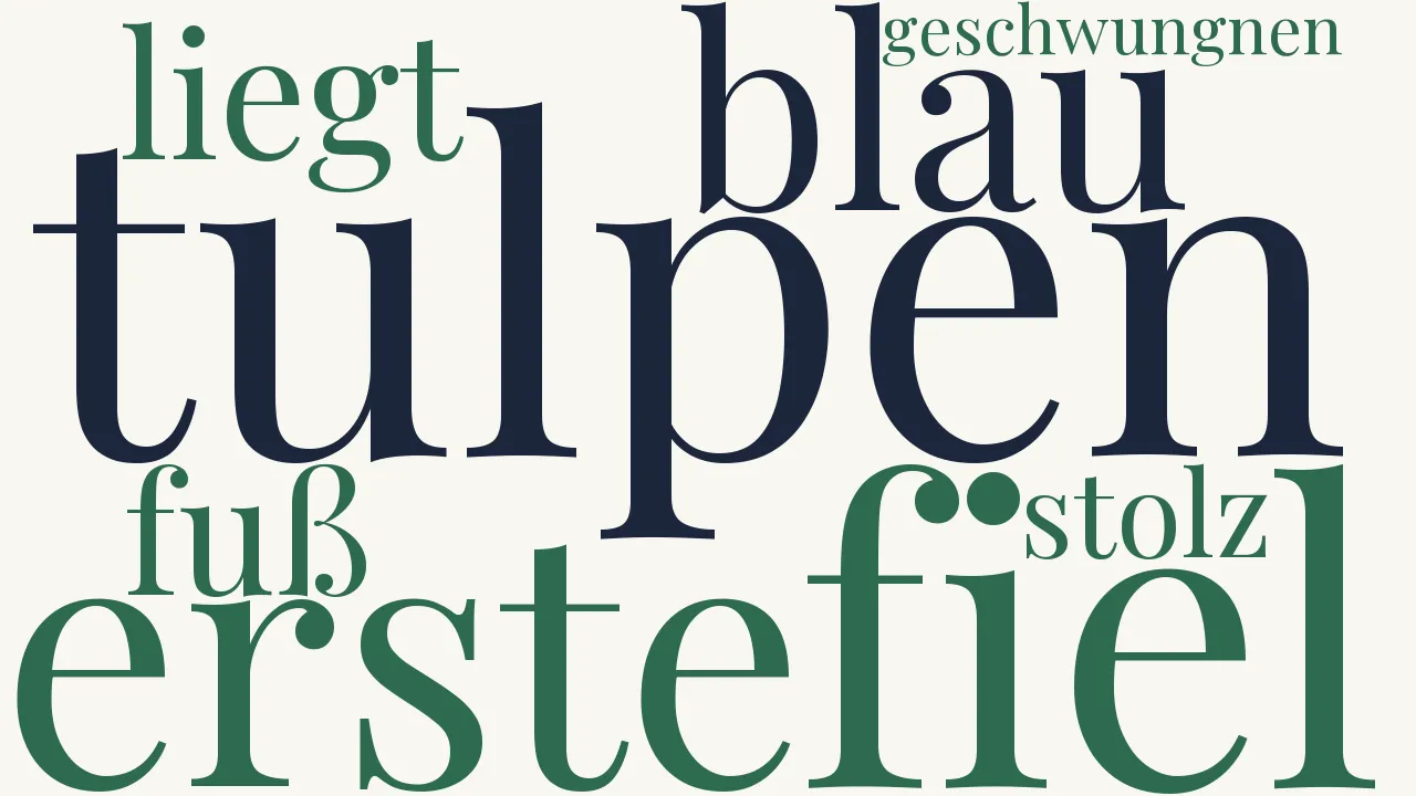 Wortwolke zu Ein Blütenblatt