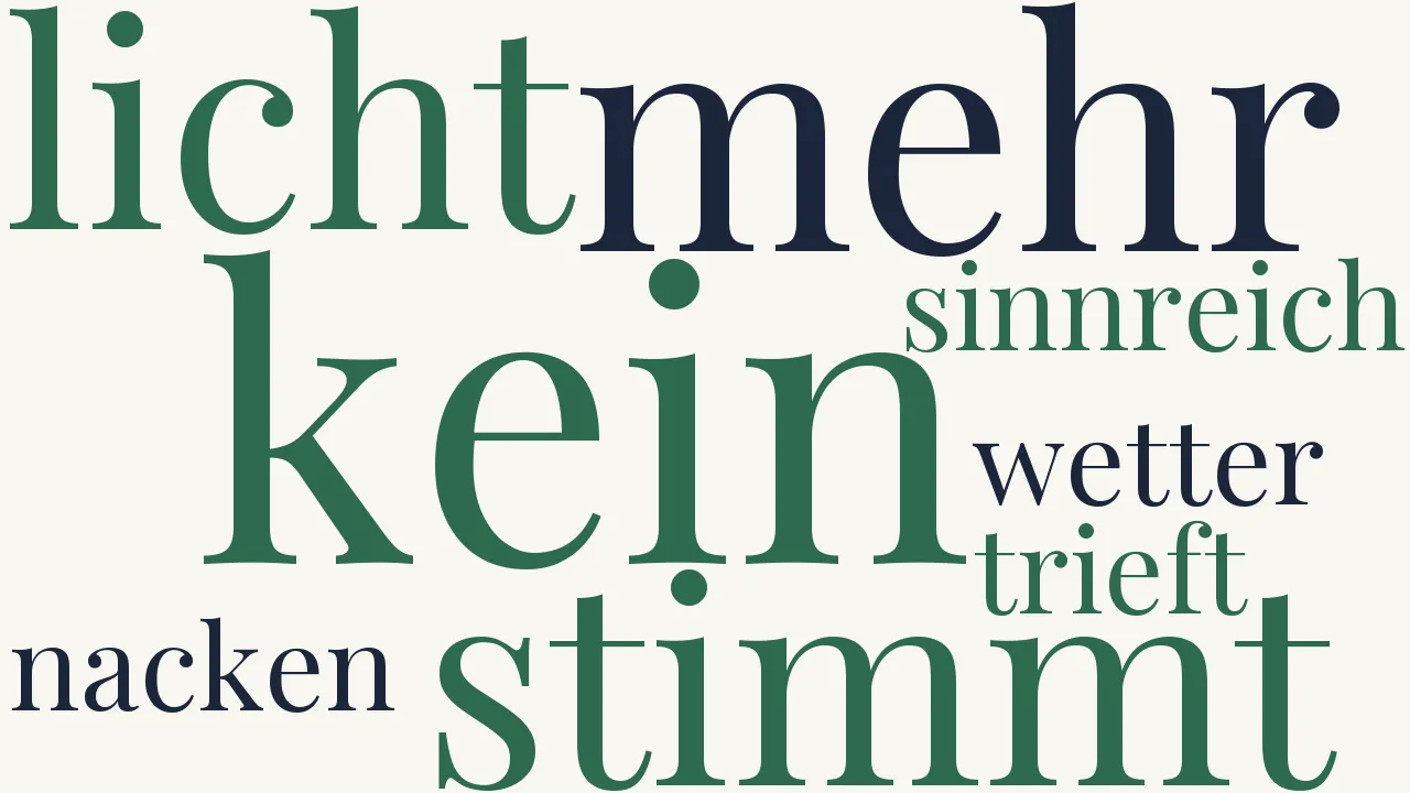 Wortwolke zu Im Regen