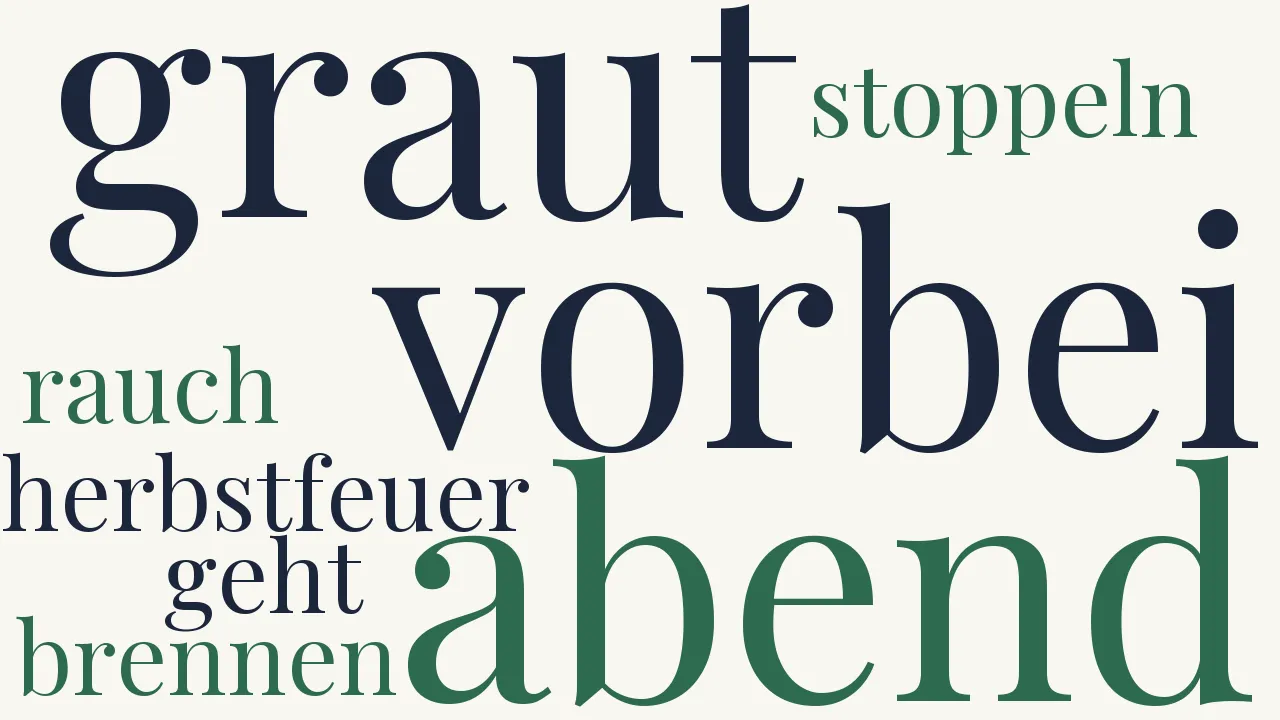 Wortwolke zu Stiller Gang