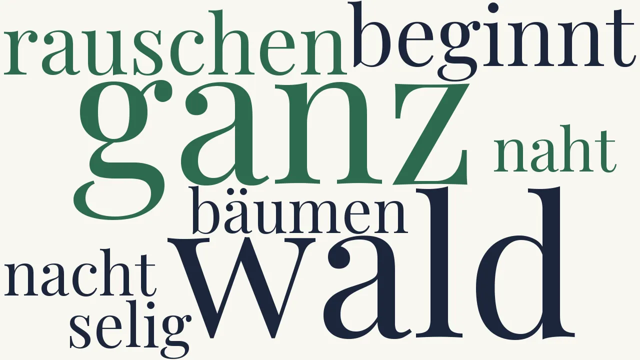Wortwolke zu Waldseligkeit