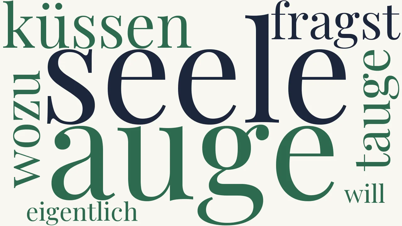 Wortwolke zu Du fragst, wozu das Küssen tauge