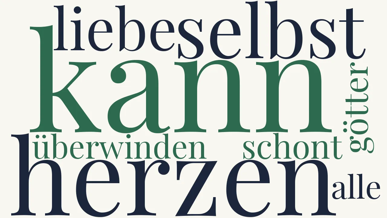 Wortwolke zu Liebe schont der Götter nicht.