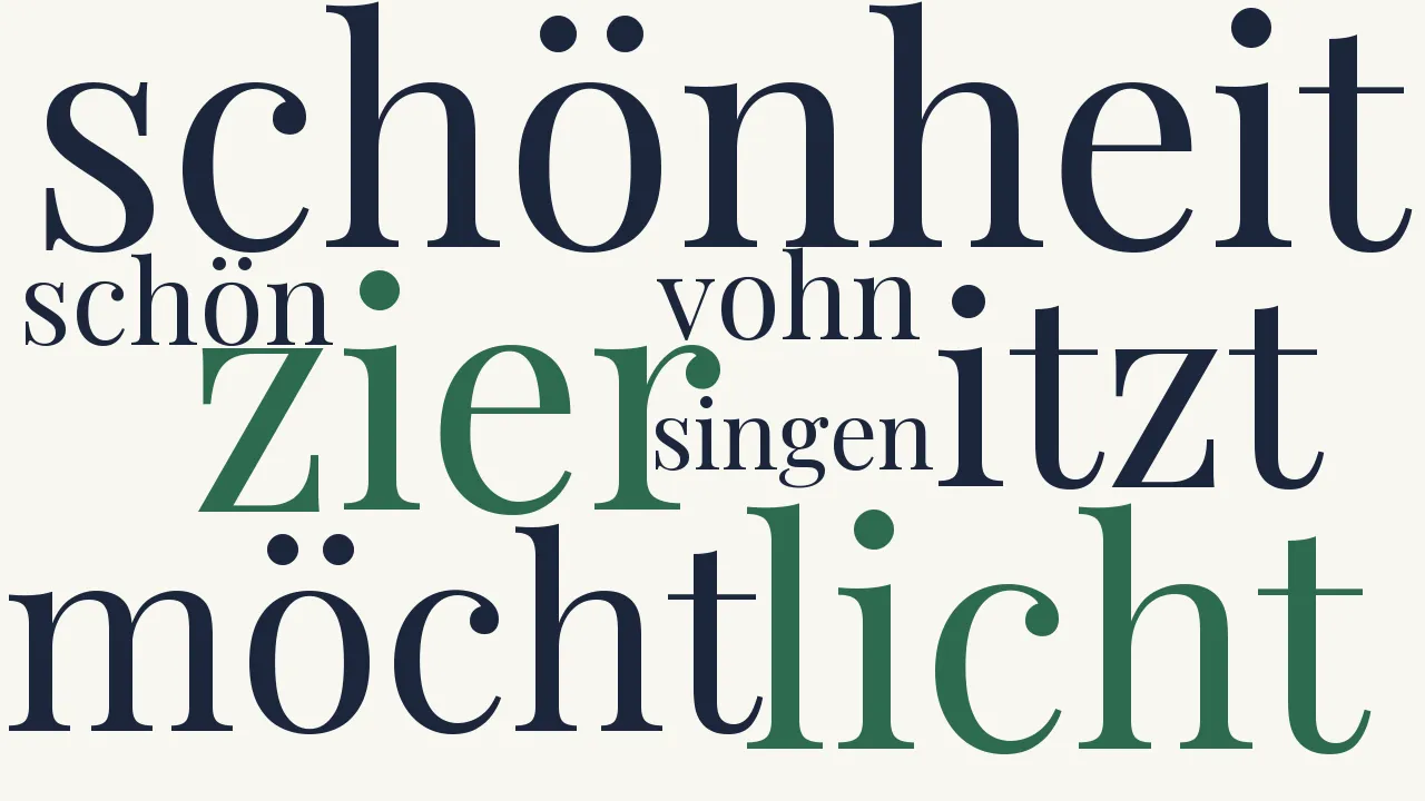 Wortwolke zu O Möcht ich itzt doch schön vohn deiner Schönheit singen...