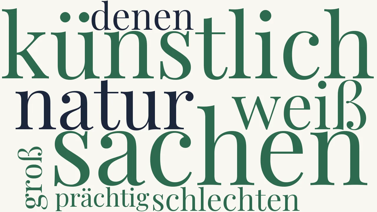 Wortwolke zu Auf die Natur