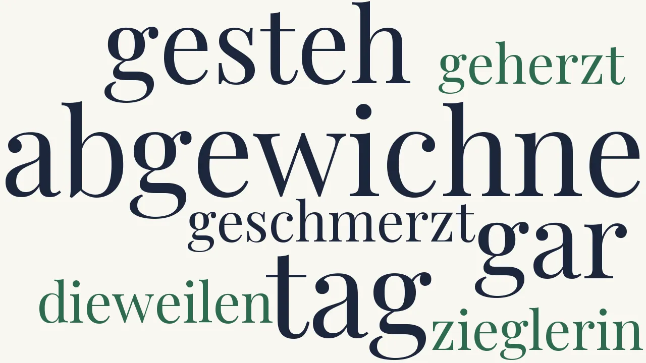 Wortwolke zu Dich hat der abgewichne Tag...