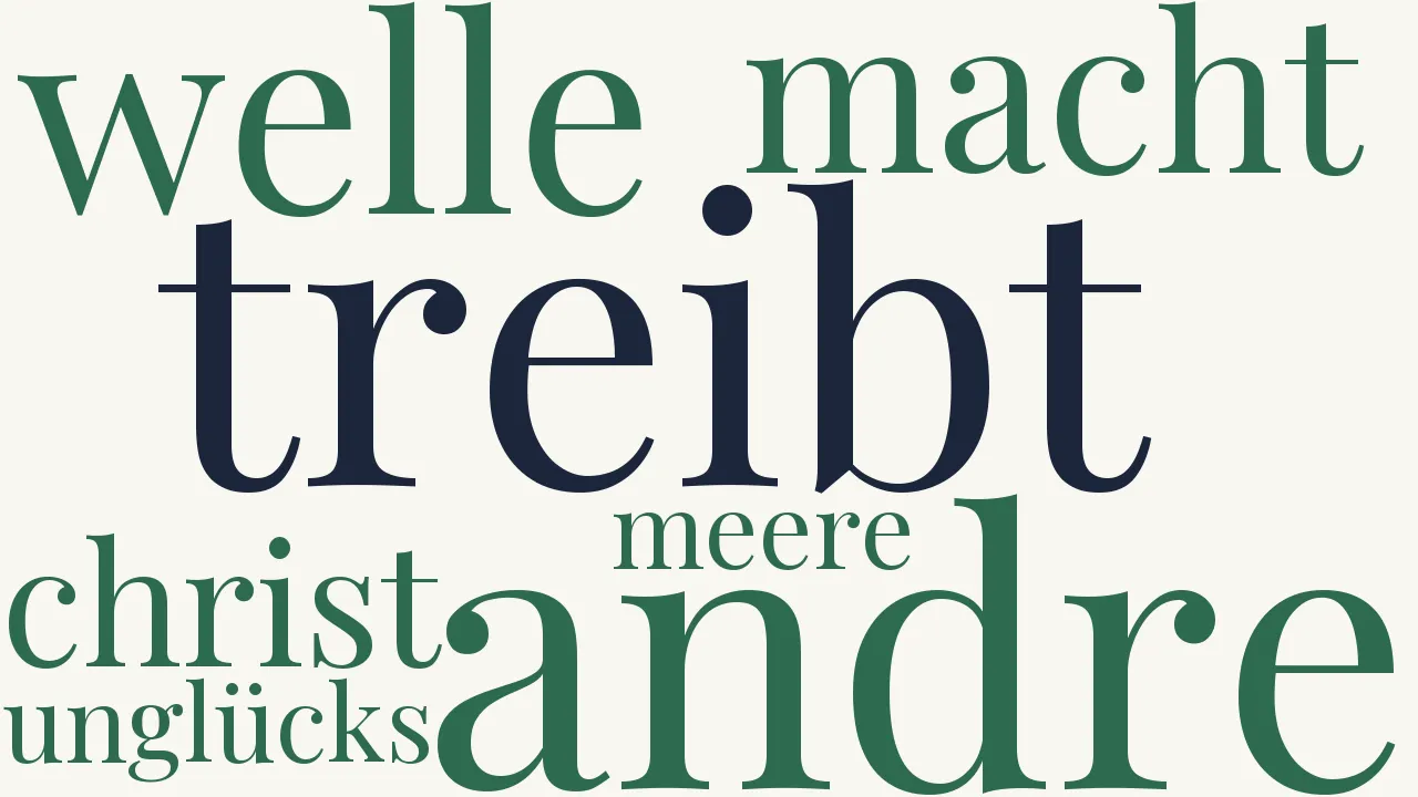 Wortwolke zu Eine Welle treibt die andre...
