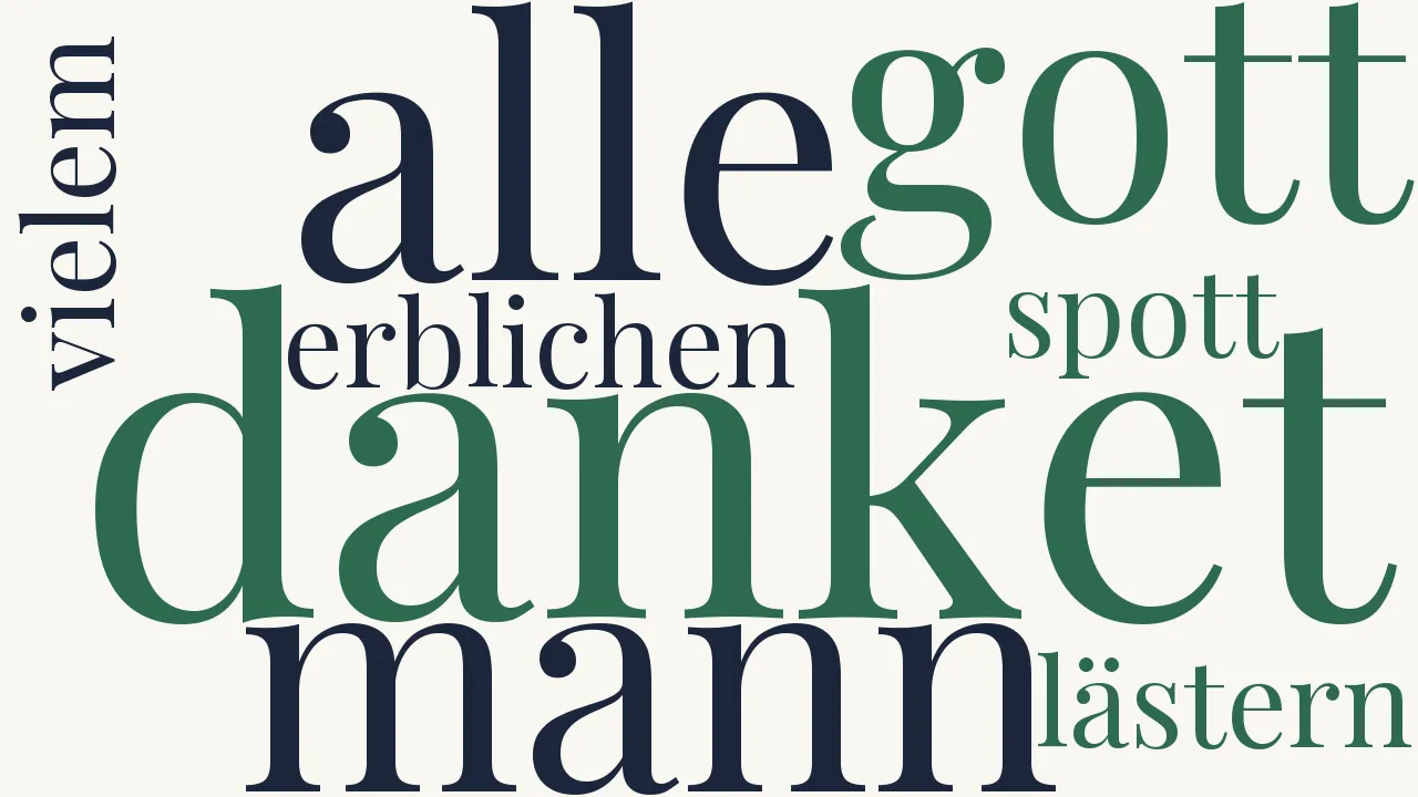 Wortwolke zu Trauer-Vers über jemands Absterben