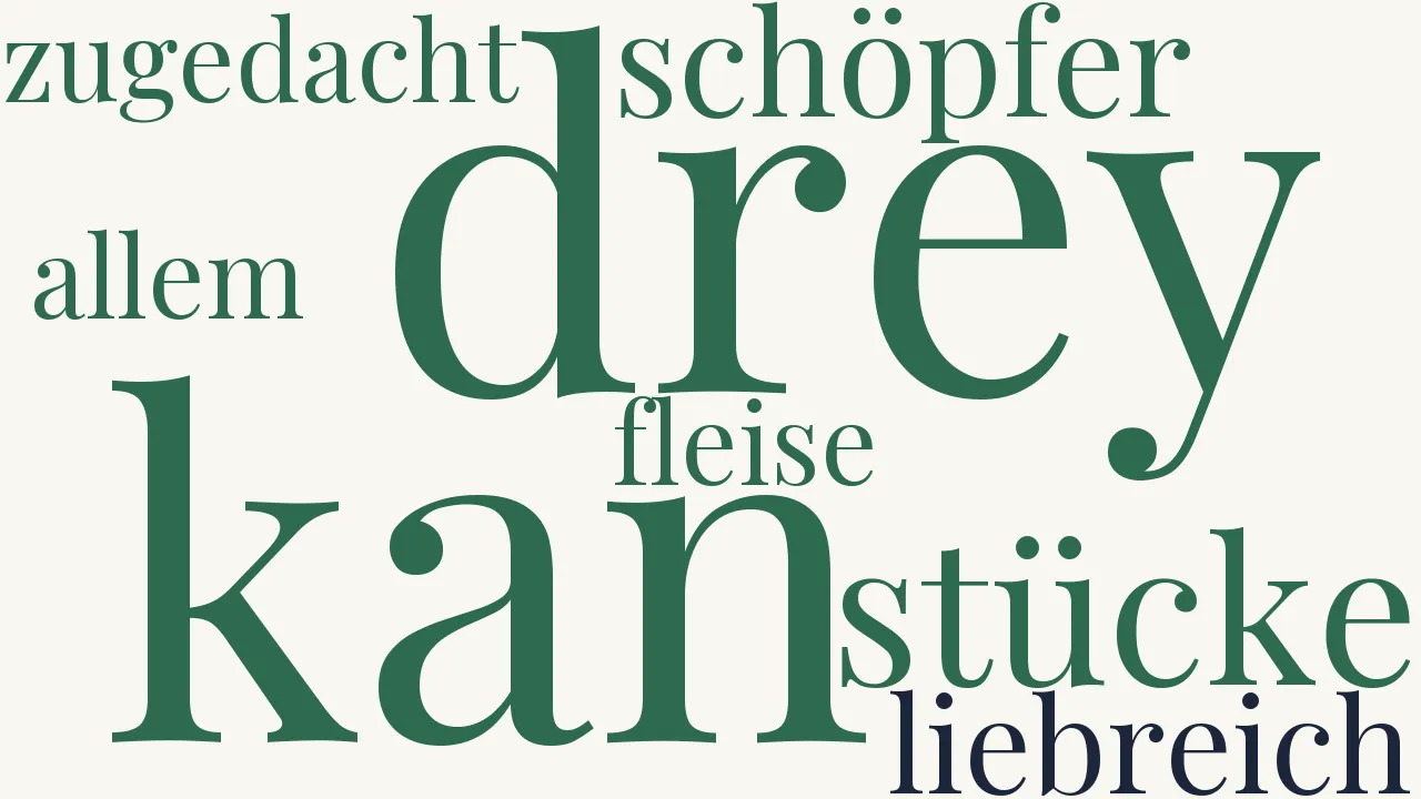 Wortwolke zu Vor Drey Stücke, so mein Schöpfer mir so liebreich zugedacht...
