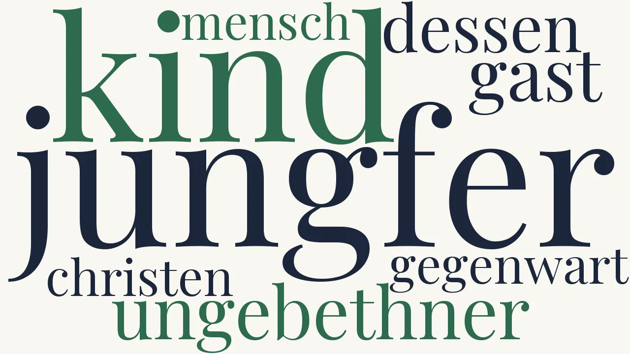 Wortwolke zu Was ist ein Jungfer-Kind?