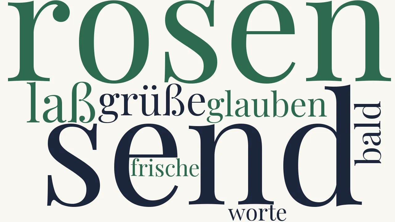 Wortwolke zu Send′ mir Rosen
