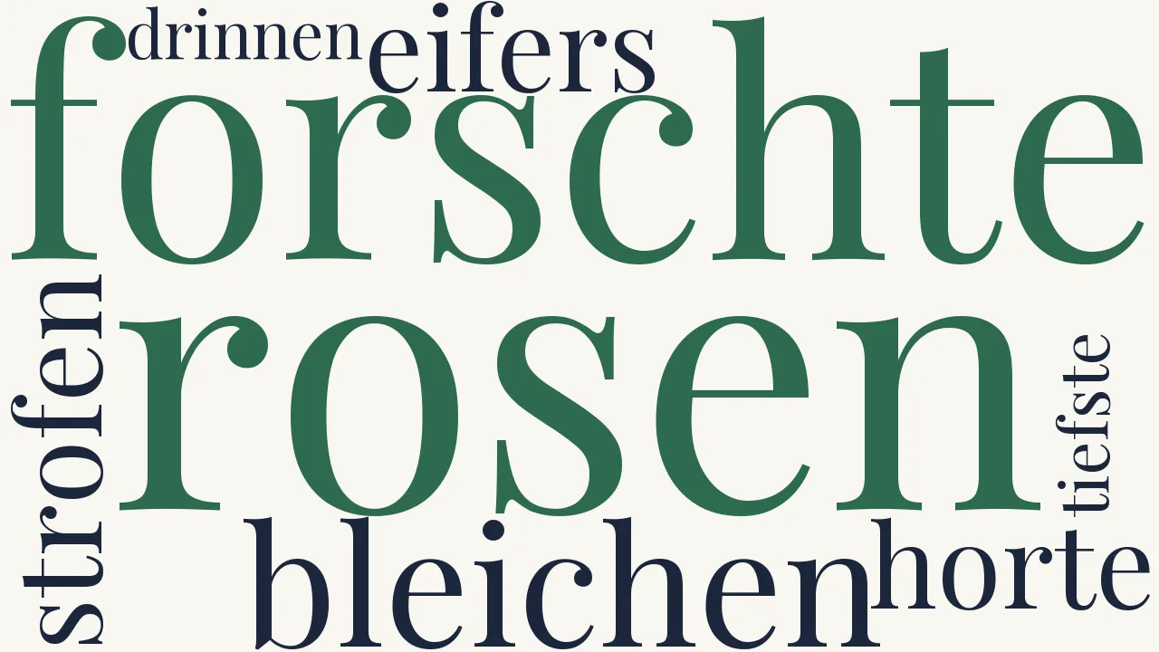 Wortwolke zu Ich forschte bleichen eifers