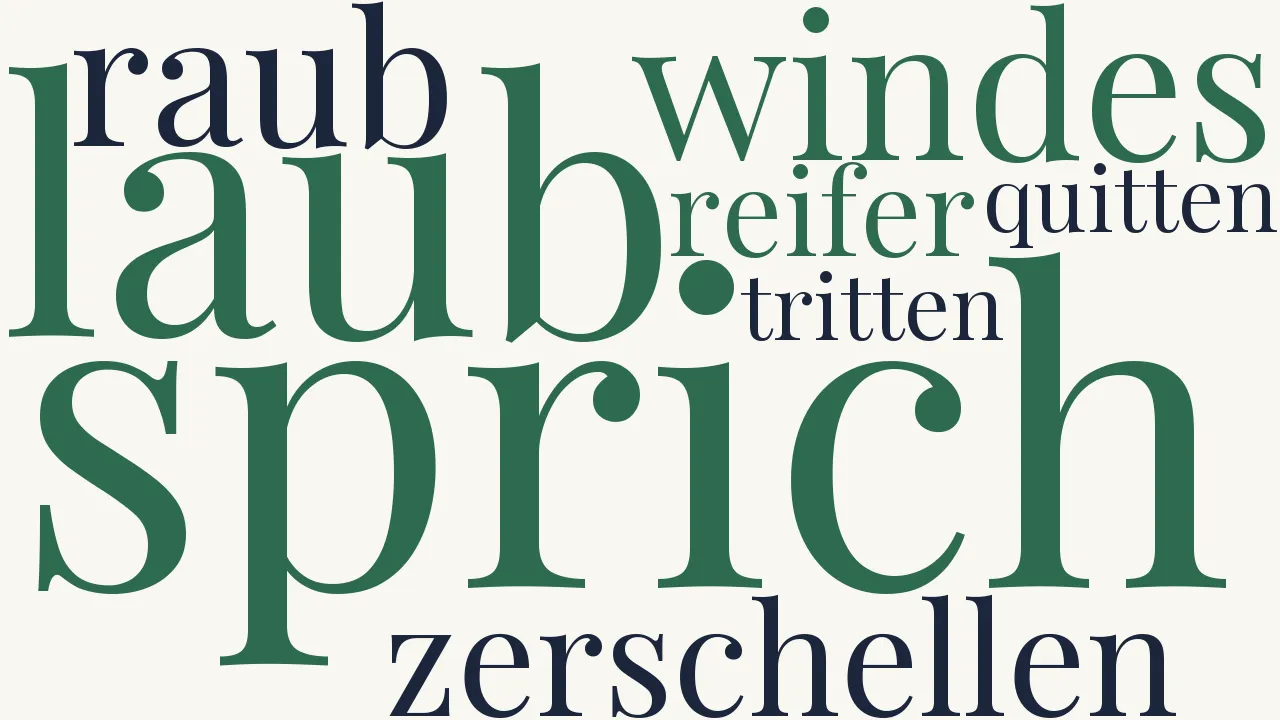 Wortwolke zu Sprich nicht immer