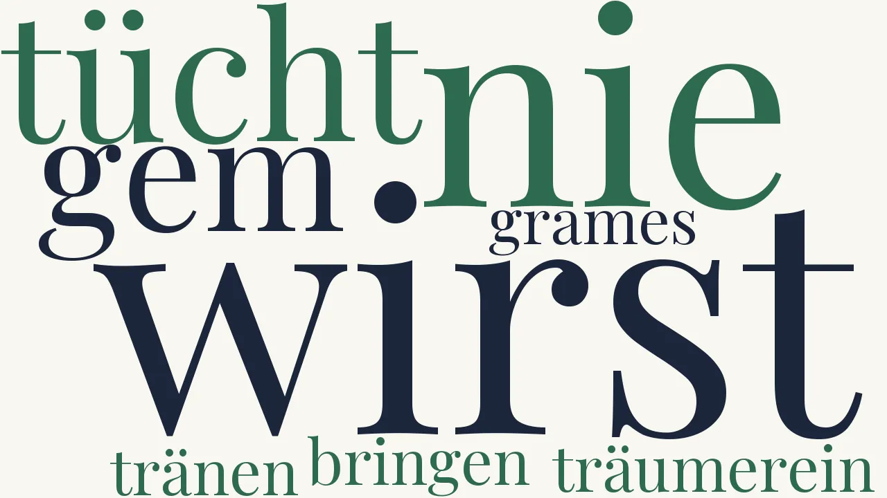 Wortwolke zu Du wirst es nie zu Tüchtgem bringen