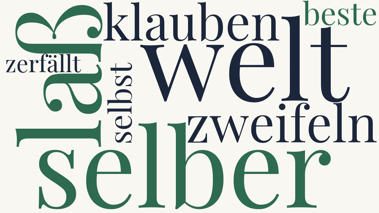 Wortwolke zu Laß ab von diesem Zweifeln, Klauben