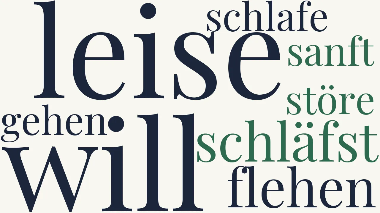 Wortwolke zu Du schläfst